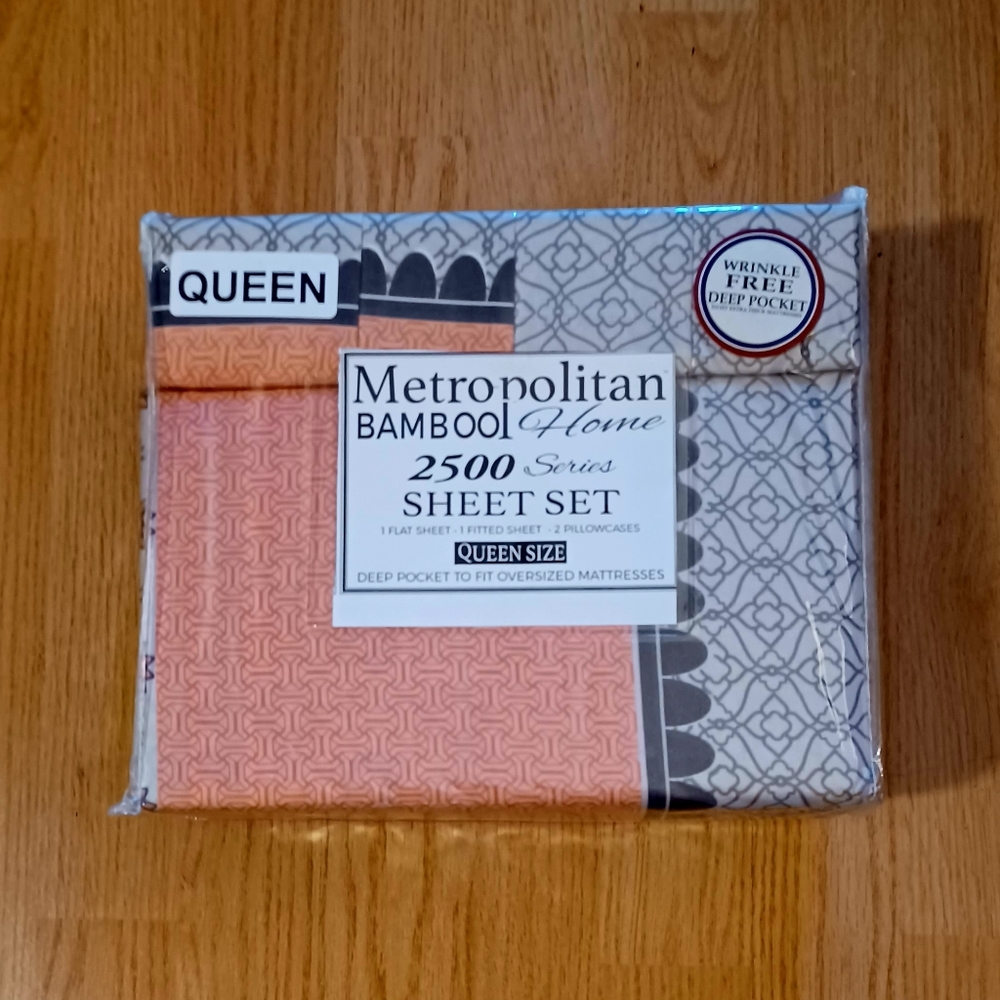 🆕NWT Metropolitan Bamboo Home 4-PC Sheet Set